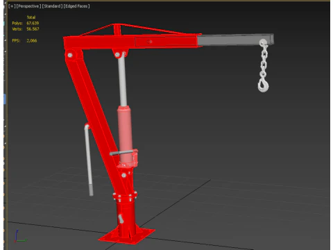 SWIVEL LIFTING CRANE WINCH HOIST HOOK PICKUP TRUCK JIB SLEWING 3D Model