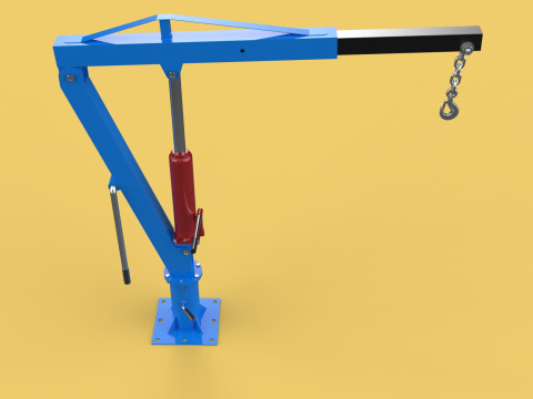 MINI WORKSHOP CRANE MANUAL WINCH HOOK PICKUP TRUCK JIB HYDRAULIC 3Dモデル