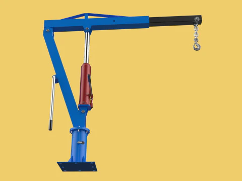 MINI WORKSHOP CRANE MANUAL WINCH HOOK PICKUP TRUCK JIB HYDRAULIC 3D Model