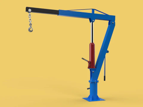 MINI WORKSHOP CRANE MANUAL WINCH HOOK PICKUP TRUCK JIB HYDRAULIC 3D Model