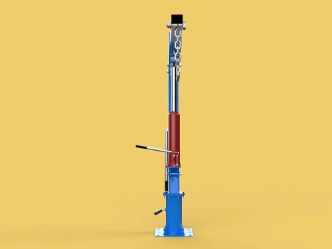MINI WORKSHOP CRANE MANUAL WINCH HOOK PICKUP TRUCK JIB HYDRAULIC 3D Model