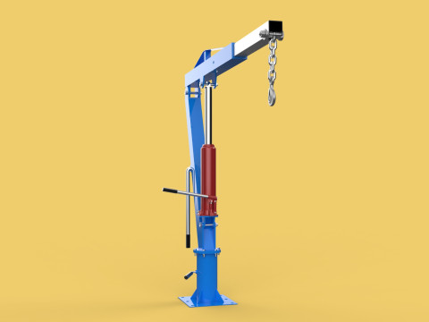 MINI WORKSHOP CRANE MANUAL WINCH HOOK PICKUP TRUCK JIB HYDRAULIC 3Dモデル
