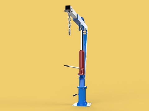 MINI WORKSHOP CRANE MANUAL WINCH HOOK PICKUP TRUCK JIB HYDRAULIC 3Dモデル