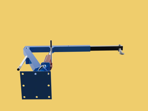 MINI WORKSHOP CRANE MANUAL WINCH HOOK PICKUP TRUCK JIB HYDRAULIC 3Dモデル