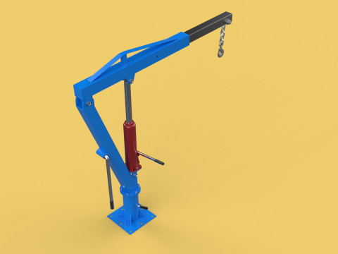 MINI WORKSHOP CRANE MANUAL WINCH HOOK PICKUP TRUCK JIB HYDRAULIC 3Dモデル