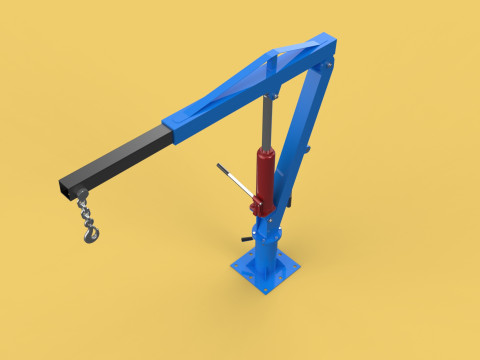 MINI WORKSHOP CRANE MANUAL WINCH HOOK PICKUP TRUCK JIB HYDRAULIC 3Dモデル