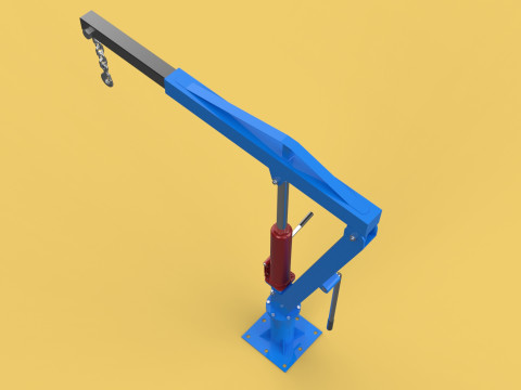 MINI WORKSHOP CRANE MANUAL WINCH HOOK PICKUP TRUCK JIB HYDRAULIC 3Dモデル