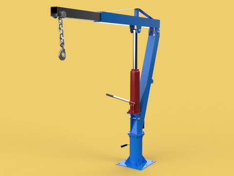 MINI WORKSHOP CRANE MANUAL WINCH HOOK PICKUP TRUCK JIB HYDRAULIC 3Dモデル