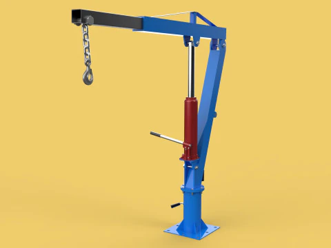 MINI WORKSHOP CRANE MANUAL WINCH HOOK PICKUP TRUCK JIB HYDRAULIC 3D Model