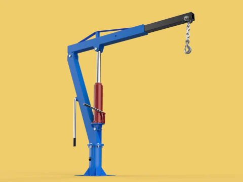 MINI WORKSHOP CRANE MANUAL WINCH HOOK PICKUP TRUCK JIB HYDRAULIC 3D Model