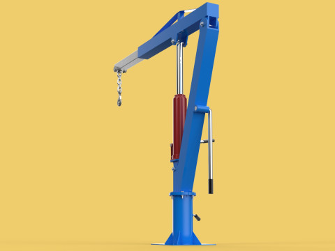 MINI WORKSHOP CRANE MANUAL WINCH HOOK PICKUP TRUCK JIB HYDRAULIC 3Dモデル