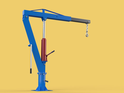 MINI WORKSHOP CRANE MANUAL WINCH HOOK PICKUP TRUCK JIB HYDRAULIC 3Dモデル