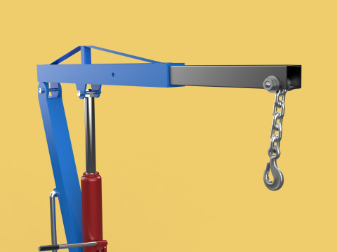 MINI WORKSHOP CRANE MANUAL WINCH HOOK PICKUP TRUCK JIB HYDRAULIC 3Dモデル