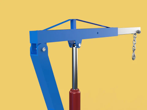 MINI WORKSHOP CRANE MANUAL WINCH HOOK PICKUP TRUCK JIB HYDRAULIC 3D Model