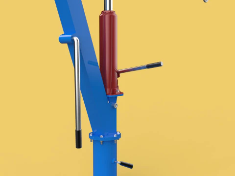 MINI WORKSHOP CRANE MANUAL WINCH HOOK PICKUP TRUCK JIB HYDRAULIC 3D Model