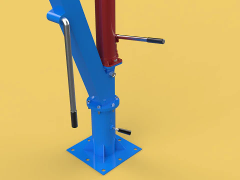 MINI WORKSHOP CRANE MANUAL WINCH HOOK PICKUP TRUCK JIB HYDRAULIC 3D Model