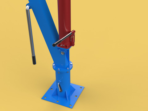 MINI WORKSHOP CRANE MANUAL WINCH HOOK PICKUP TRUCK JIB HYDRAULIC 3Dモデル