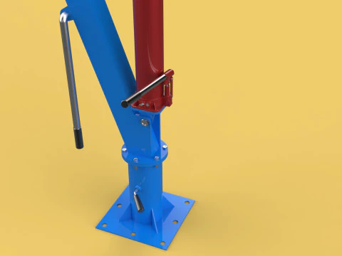 MINI WORKSHOP CRANE MANUAL WINCH HOOK PICKUP TRUCK JIB HYDRAULIC 3D Model