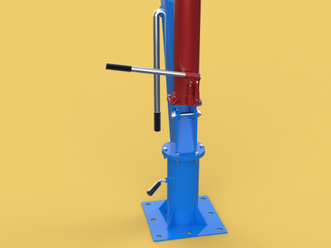 MINI WORKSHOP CRANE MANUAL WINCH HOOK PICKUP TRUCK JIB HYDRAULIC 3Dモデル