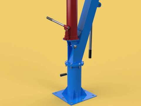 MINI WORKSHOP CRANE MANUAL WINCH HOOK PICKUP TRUCK JIB HYDRAULIC 3D Model