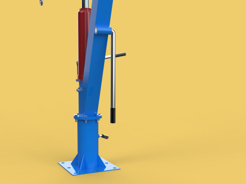 MINI WORKSHOP CRANE MANUAL WINCH HOOK PICKUP TRUCK JIB HYDRAULIC 3Dモデル