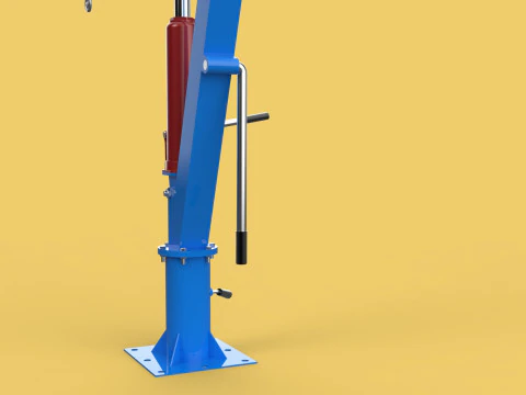 MINI WORKSHOP CRANE MANUAL WINCH HOOK PICKUP TRUCK JIB HYDRAULIC 3D Model
