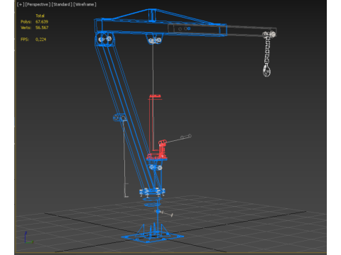 MINI WORKSHOP CRANE MANUAL WINCH HOOK PICKUP TRUCK JIB HYDRAULIC 3Dモデル