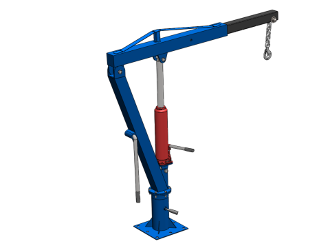 MINI WORKSHOP CRANE MANUAL WINCH HOOK PICKUP TRUCK JIB HYDRAULIC 3Dモデル