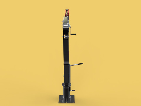 HYDRAULIC SWIVEL LIFTING CRANE MANUAL HAND CRANK WINCH HOIST JIB Modelo 3D
