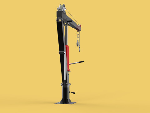 HYDRAULIC SWIVEL LIFTING CRANE MANUAL HAND CRANK WINCH HOIST JIB Modelo 3D