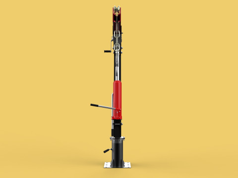 HYDRAULIC SWIVEL LIFTING CRANE MANUAL HAND CRANK WINCH HOIST JIB Modelo 3D
