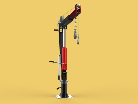 HYDRAULIC SWIVEL LIFTING CRANE MANUAL HAND CRANK WINCH HOIST JIB Modelo 3D