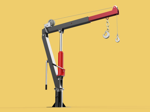HYDRAULIC SWIVEL LIFTING CRANE MANUAL HAND CRANK WINCH HOIST JIB Modelo 3D