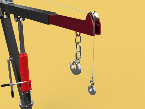 HYDRAULIC SWIVEL LIFTING CRANE MANUAL HAND CRANK WINCH HOIST JIB Modelo 3D