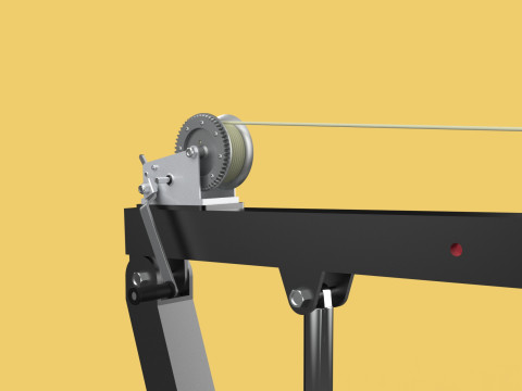 HYDRAULIC SWIVEL LIFTING CRANE MANUAL HAND CRANK WINCH HOIST JIB Modelo 3D