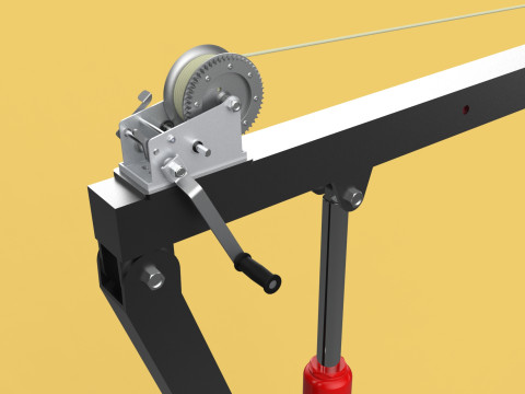 HYDRAULIC SWIVEL LIFTING CRANE MANUAL HAND CRANK WINCH HOIST JIB Modelo 3D