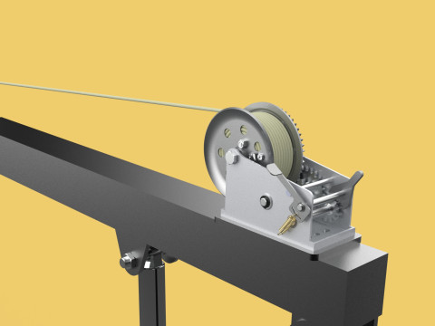 HYDRAULIC SWIVEL LIFTING CRANE MANUAL HAND CRANK WINCH HOIST JIB Modelo 3D