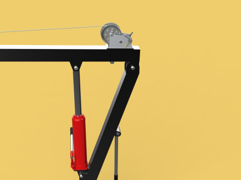 HYDRAULIC SWIVEL LIFTING CRANE MANUAL HAND CRANK WINCH HOIST JIB Modelo 3D