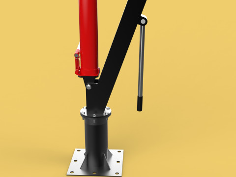 HYDRAULIC SWIVEL LIFTING CRANE MANUAL HAND CRANK WINCH HOIST JIB Modelo 3D
