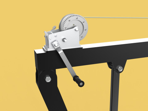 HYDRAULIC SWIVEL LIFTING CRANE MANUAL HAND CRANK WINCH HOIST JIB Modelo 3D