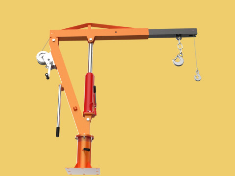 SWIVEL LIFTING HYDRAULIC CRANE MANUAL HAND CRANK WINCH HOOK JIB Modelo 3D
