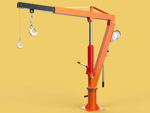 GUINDASTE HIDR&Aacute;ULICO DE ELEVA&Ccedil;&Atilde;O GIRAT&Oacute;RIA MANUAL MANUAL GUINCHO GANCHO JIB Modelo 3D