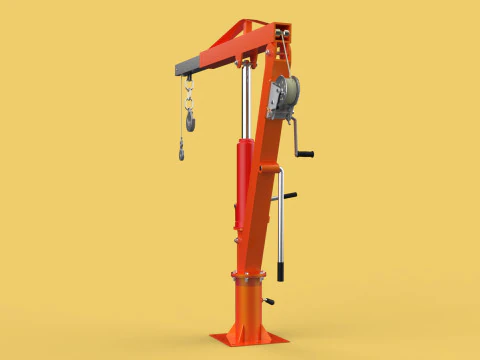 GUINDASTE HIDR&Aacute;ULICO DE ELEVA&Ccedil;&Atilde;O GIRAT&Oacute;RIA MANUAL MANUAL GUINCHO GANCHO JIB Modelo 3D