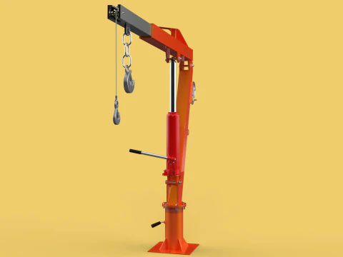 GUINDASTE HIDR&Aacute;ULICO DE ELEVA&Ccedil;&Atilde;O GIRAT&Oacute;RIA MANUAL MANUAL GUINCHO GANCHO JIB Modelo 3D