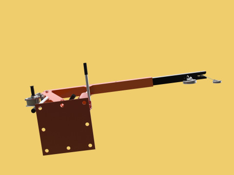 SWIVEL LIFTING HYDRAULIC CRANE MANUAL HAND CRANK WINCH HOOK JIB Modelo 3D