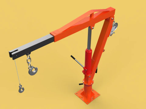 GUINDASTE HIDR&Aacute;ULICO DE ELEVA&Ccedil;&Atilde;O GIRAT&Oacute;RIA MANUAL MANUAL GUINCHO GANCHO JIB Modelo 3D