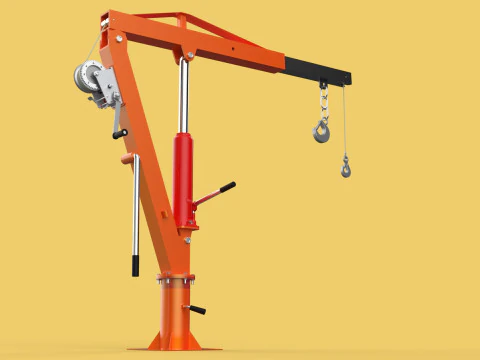 GUINDASTE HIDR&Aacute;ULICO DE ELEVA&Ccedil;&Atilde;O GIRAT&Oacute;RIA MANUAL MANUAL GUINCHO GANCHO JIB Modelo 3D
