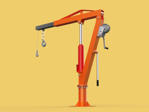 GUINDASTE HIDR&Aacute;ULICO DE ELEVA&Ccedil;&Atilde;O GIRAT&Oacute;RIA MANUAL MANUAL GUINCHO GANCHO JIB Modelo 3D