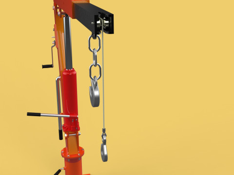 SWIVEL LIFTING HYDRAULIC CRANE MANUAL HAND CRANK WINCH HOOK JIB Modelo 3D