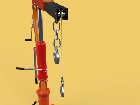 GUINDASTE HIDR&Aacute;ULICO DE ELEVA&Ccedil;&Atilde;O GIRAT&Oacute;RIA MANUAL MANUAL GUINCHO GANCHO JIB Modelo 3D